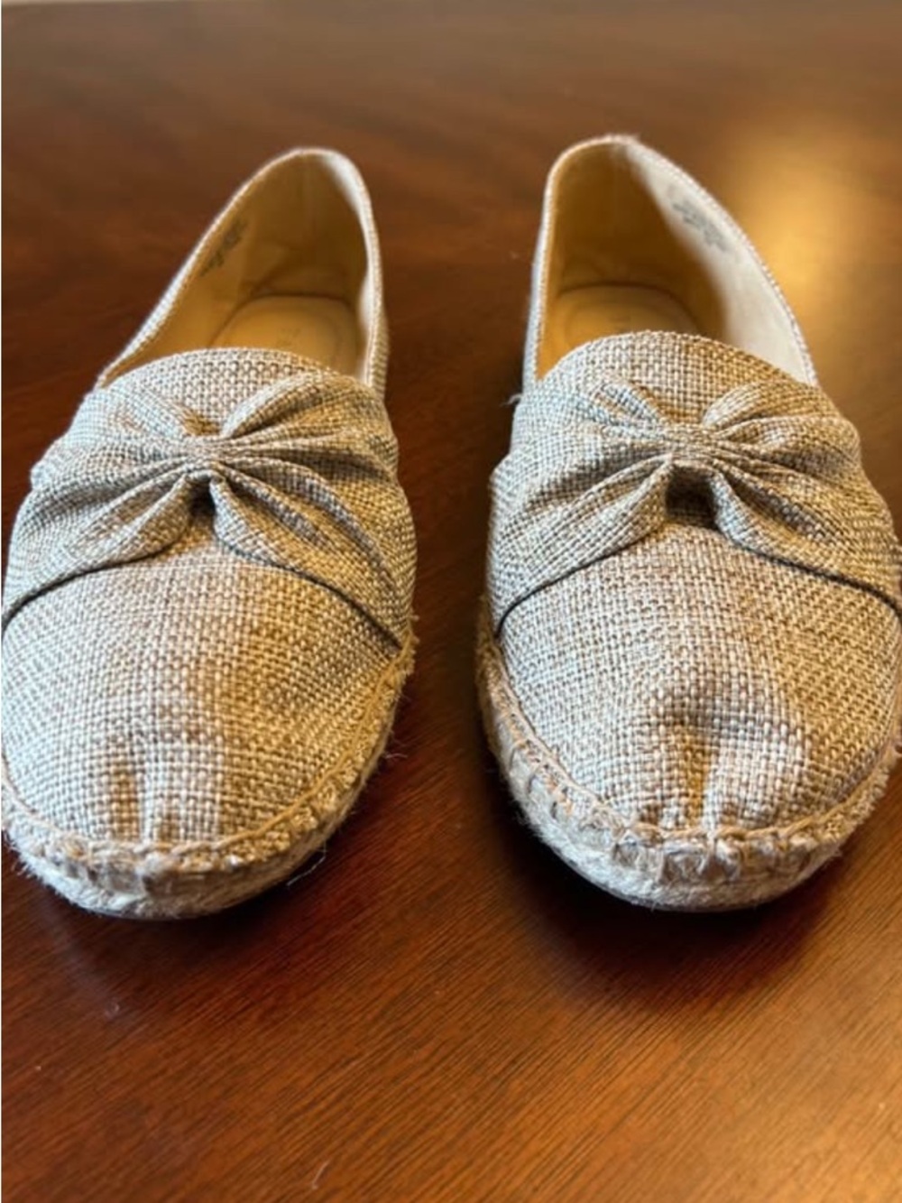Talbots Natural Beige Knotted Espadrille Flats